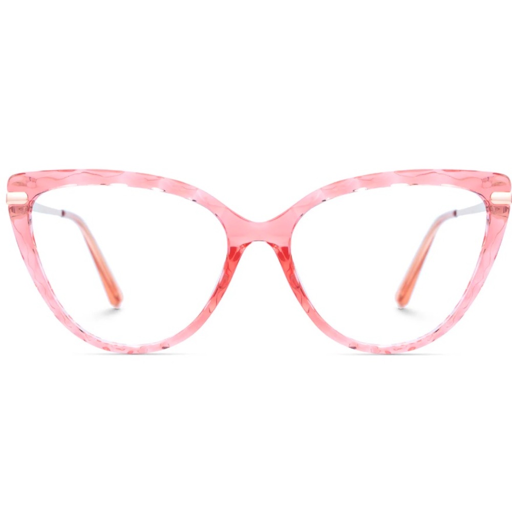 ZEELOOL -5.00 Prescription Pink Crystal Faceted Fashion Glasses